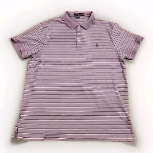 Polo Ralph Lauren Custom‎ Slim Fit Polo Shirt Men's Size XL Purple Stripes